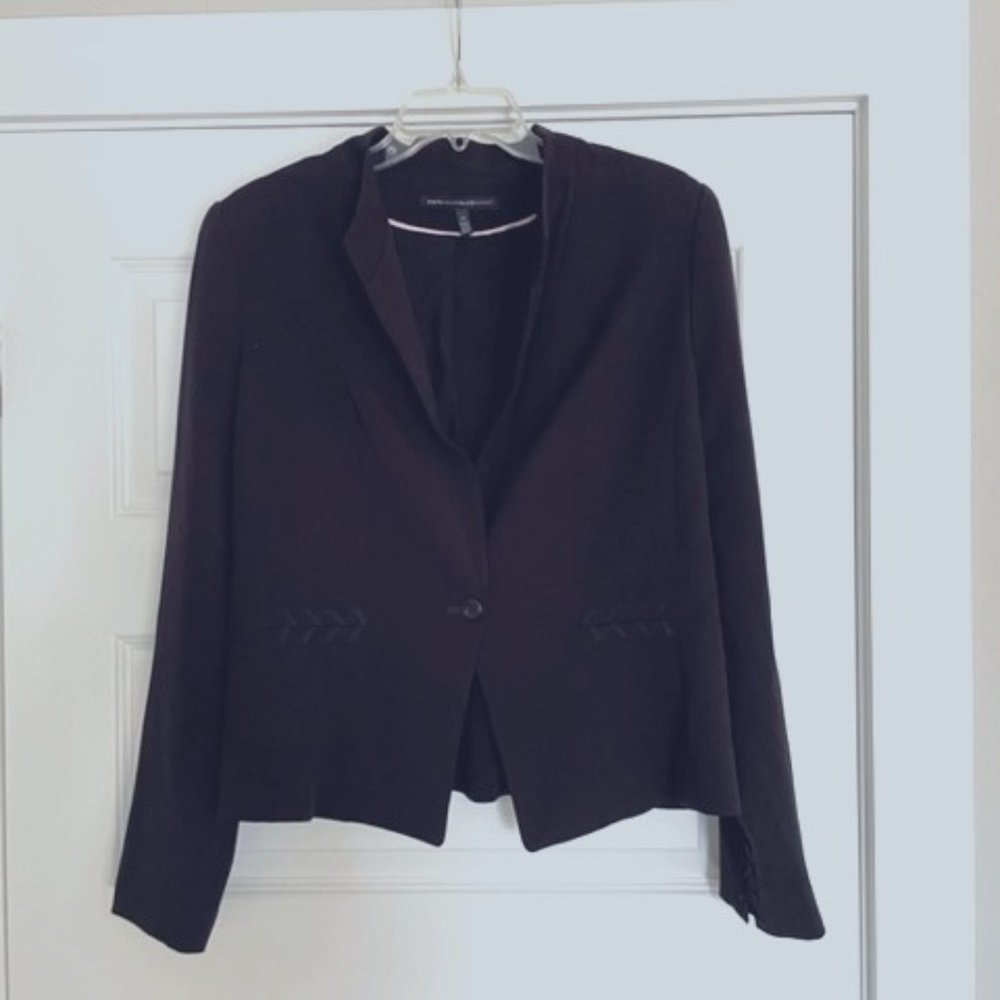 White House Black Market Black Blazer with Stitch Detail